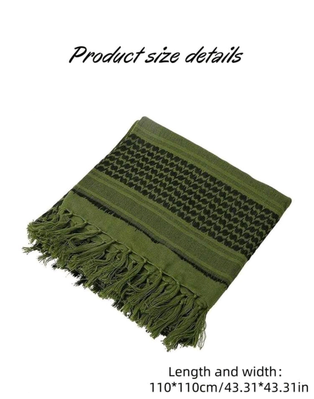1 PC Green/Black Dessert Style Autumn/Winter Tassel Headscarf (universal) soft,warm