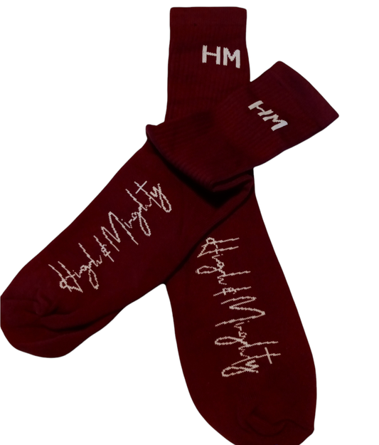 Socks Maroon/White