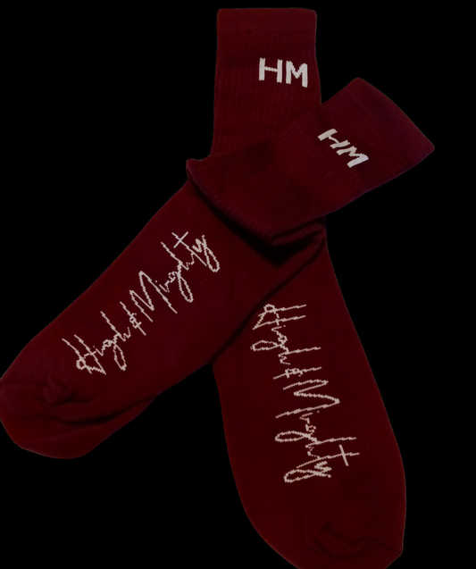 Socks Maroon/White