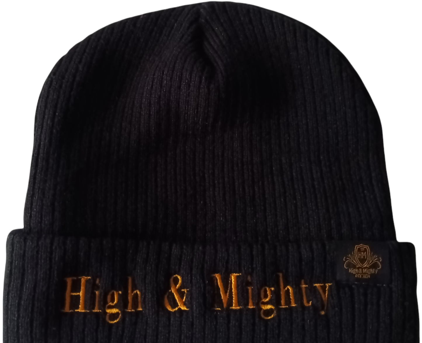High N Mighty Black / Gold solid print Beanie